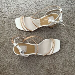 Dolce Vita Women's White and Tan Sandals